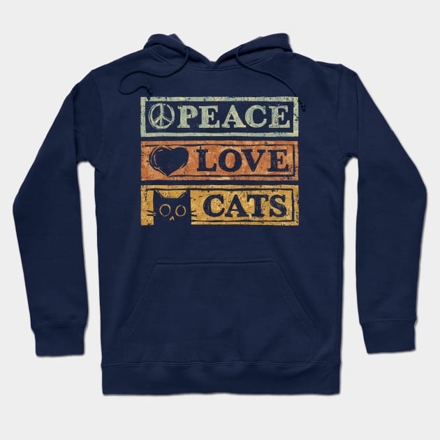 Peace Love Cats Hoodie by kg07_shirts